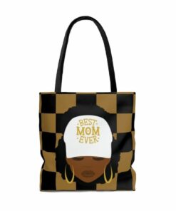 African American Best Mom Checker Tote Bag