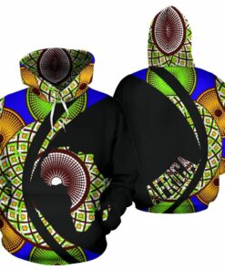 African Hoodie – Ankara Cloth Vibrant Nawiri Circle Style Hoodie