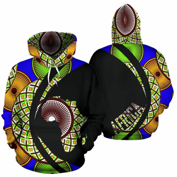 African Hoodie – Ankara Cloth Vibrant Nawiri Circle Style Hoodie