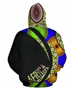 African Hoodie - Ankara Cloth - Vibrant Nawiri - Circle Style Hoodie