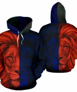 African Hoodie – Africa King Of The Animal Lion Red...