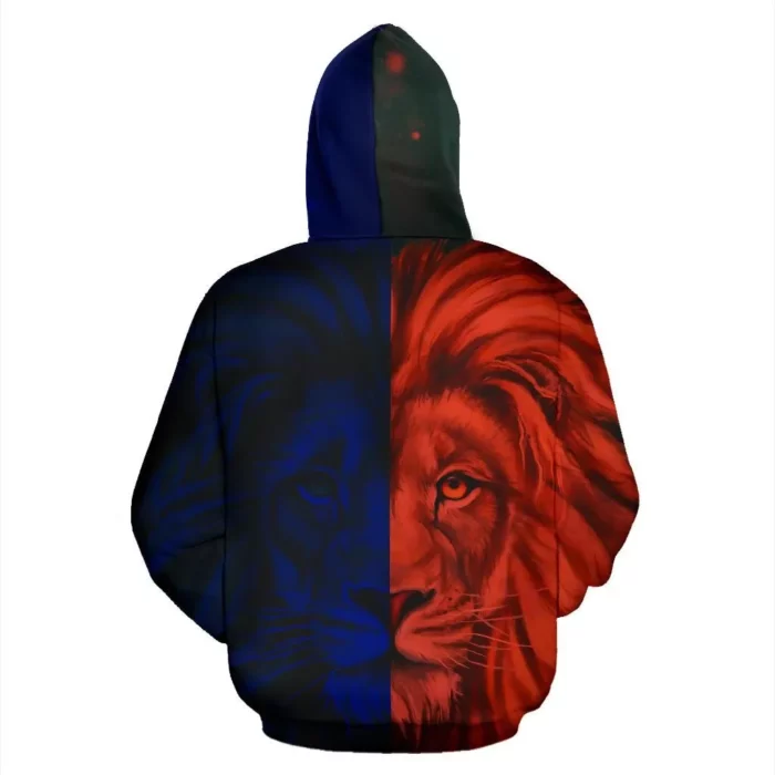 African Hoodie – Africa King Of The Animal Lion Red Hoodie