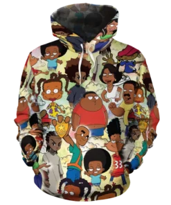 African Hoodie – Black Animated Characters Hoodie