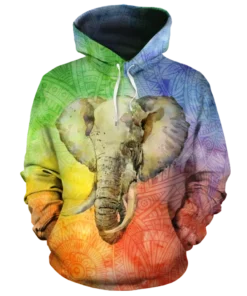 African Hoodie – Elephant Fleece All-over Hoodie
