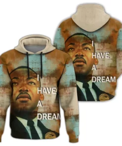 African Hoodie – Martin Luther King Jr. Quote Paint Mix...