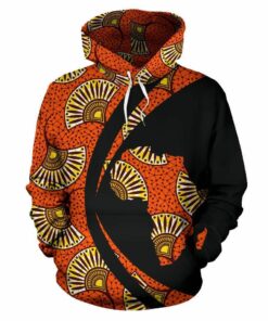 African Hoodie - Ankara Cloth African Flora Circle Style Hoodie