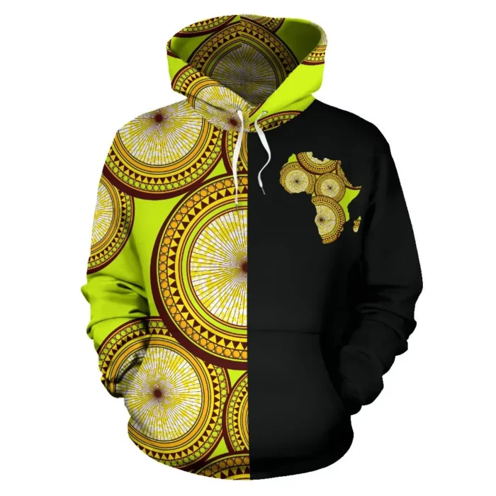 African Hoodie – Ankara Cloth Circle Motif The Half Hoodie