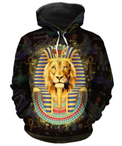 African Hoodie – Lion Pharaoh Fleece All-over Hoodie