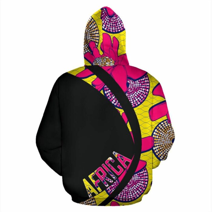 African Hoodie – Ankara Cloth Protea Circle Style Hoodie