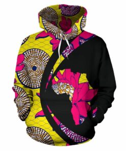 African Hoodie - Ankara Cloth Protea Circle Style Hoodie