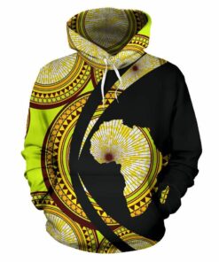 African Hoodie - Ankara Cloth Circle Motif Circle Style Hoodie