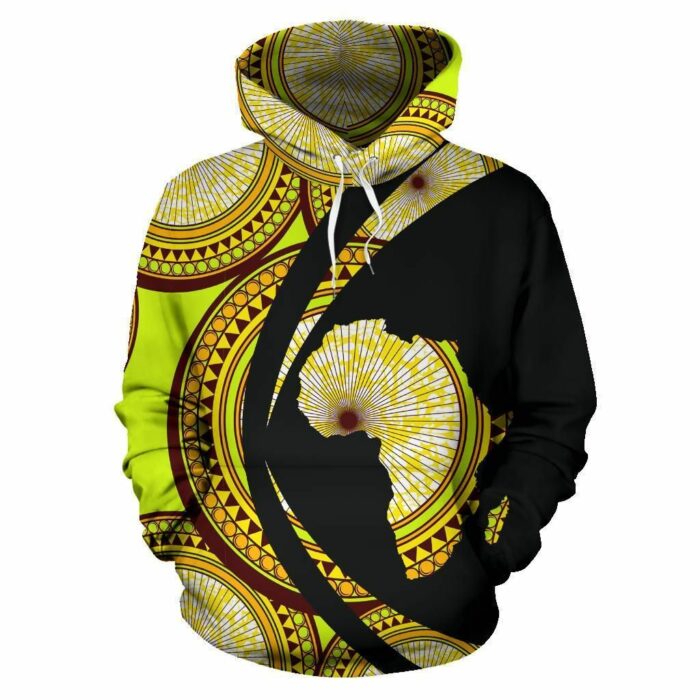 African Hoodie – Ankara Cloth Circle Motif Circle Style Hoodie