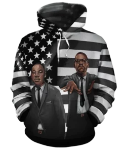 African Hoodie – MLK ft Malcolm X All-over Hoodie