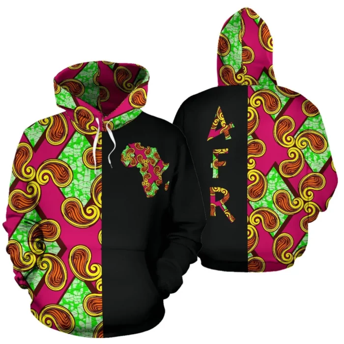 African Hoodie – Ankara Cloth Chain Riddle The Half Hoodie