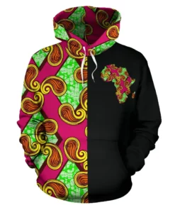 African Hoodie - Ankara Cloth Chain Riddle The Half Hoodie