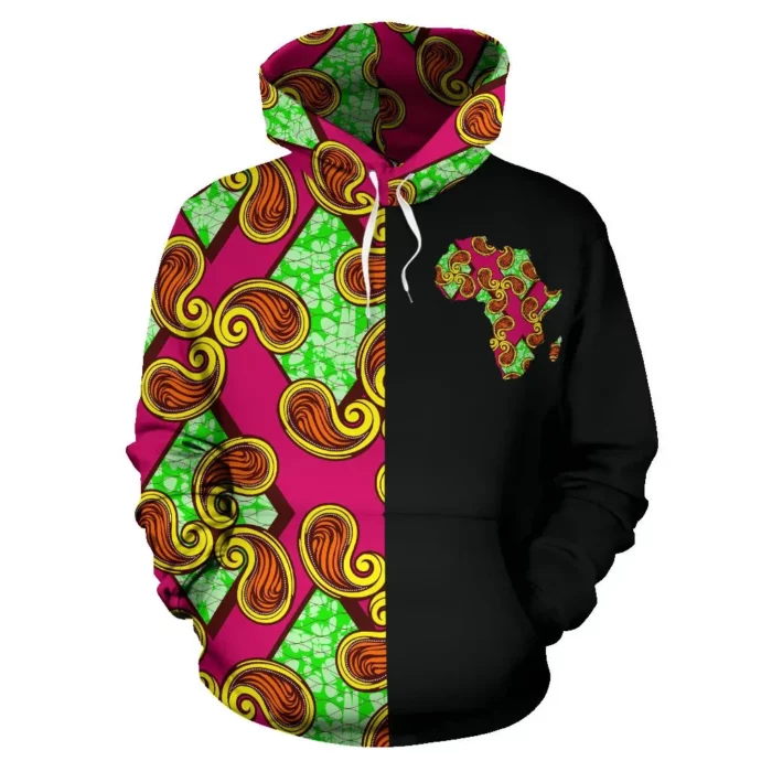 African Hoodie – Ankara Cloth Chain Riddle The Half Hoodie