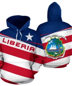 African Hoodie – Liberia Flag Vivian Style Hoodie