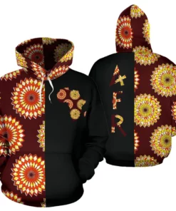 African Hoodie – Ankara Cloth Geometric Nawiri The Half Hoodie