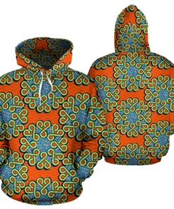 African Hoodie – Ankara Orange Hoodie