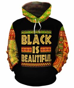 African Hoodie – BLACK IS BEAUTIFUL Fleece All-over Hoodie