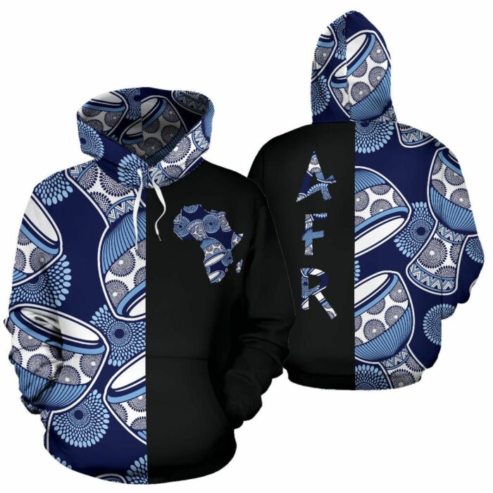 African Hoodie – Ankara Cloth Djembe The Half Hoodie