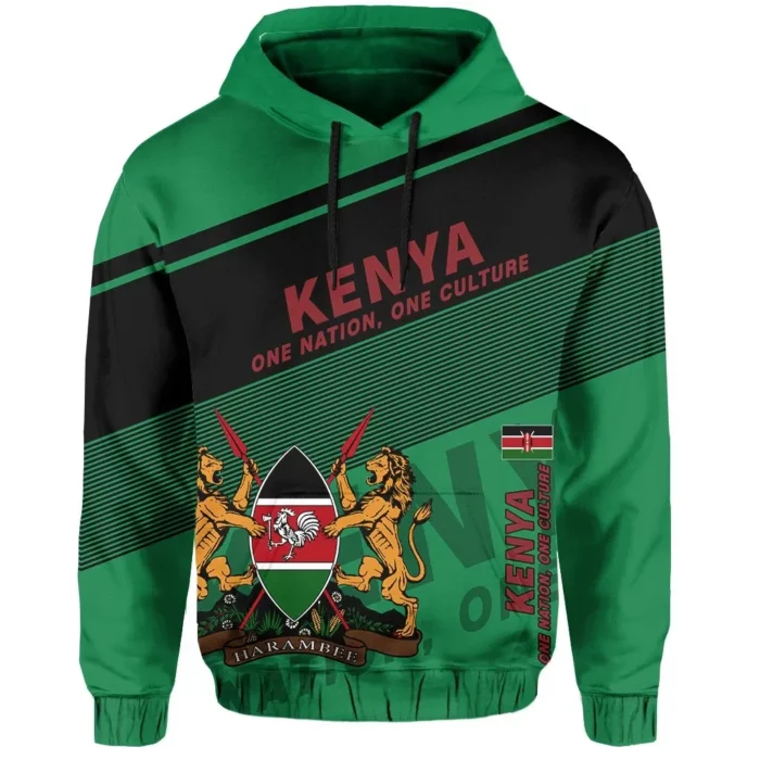 African Hoodie – Kenya Flag Motto Limited Style Hoodie