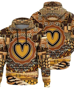 African Hoodie – Akoma Adinkra Leo Style Hoodie