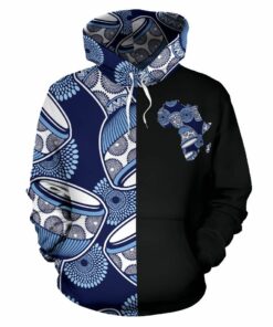 African Hoodie - Ankara Cloth Djembe The Half Hoodie