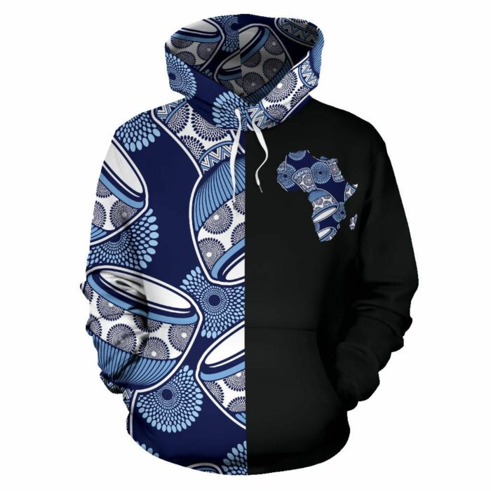 African Hoodie – Ankara Cloth Djembe The Half Hoodie