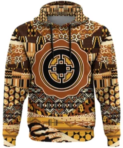 African Hoodie - Dame Dame Adinkra Leo Style Hoodie