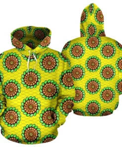 African Hoodie – Ankara Green Spirals Hoodie