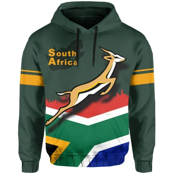 African Hoodie – South Africa Flag Springbok Hoodie