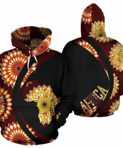 African Hoodie – Ankara Cloth Geometric Nawiri Circle Style Hoodie