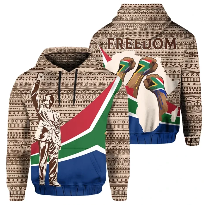 African Hoodie – Nelson Mandela South Africa Flag Hoodie