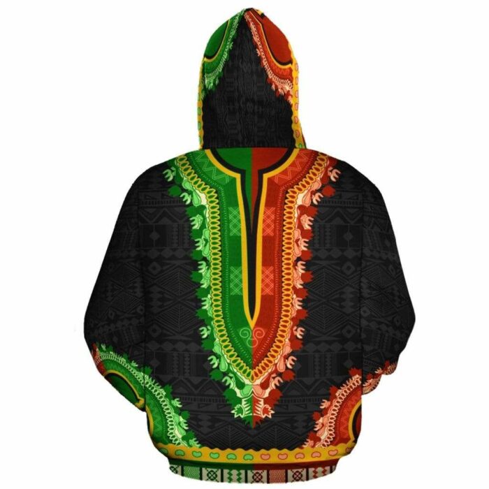 African Hoodie – Printed Dashiki Half 3 Hoodie