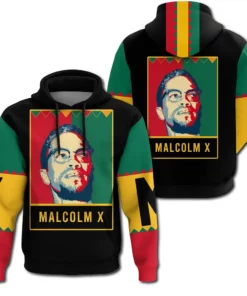 African Hoodie – Malcolm X Black History Month Style Hoodie