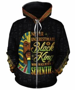 African Hoodie - Never Underestimate A Black King Who Was Born In Seventies Hoodie