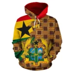 African Hoodie – Ankara Cloth Djembe Circle Style Hoodie