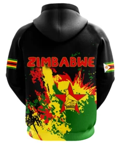 African Hoodie - Zimbabwe Coat Of Arms Spaint Style Hoodie