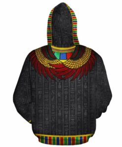 African Hoodie - God Horus Black Fleece All-over Hoodie