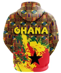 African Hoodie - Ghana Coat Of Arms Spaint Style Hoodie