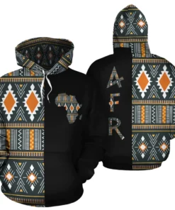 African Hoodie – Kente Cloth Ashanti Geometric The Half Hoodie