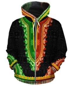 African Hoodie - Printed Dashiki Half 3 Hoodie