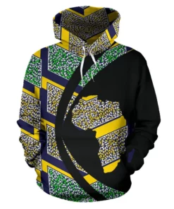 African Hoodie - Ankara Cloth Geometric Circle Style Hoodie