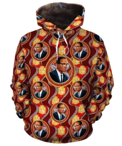 African Hoodie – BLM Malcolm X Fabric Hoodie