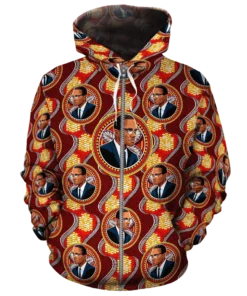 African Hoodie - BLM Malcolm X Fabric Hoodie
