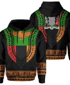 African Hoodie – Zambia Dashiki Style Hoodie