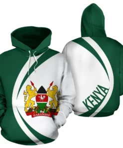 African Hoodie – Kenya Coat Of Arms Circle Style 01...