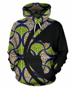 African Hoodie - Ankara Cloth Ogee Drop Circle Style Hoodie