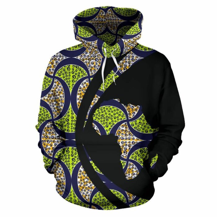 African Hoodie – Ankara Cloth Ogee Drop Circle Style Hoodie